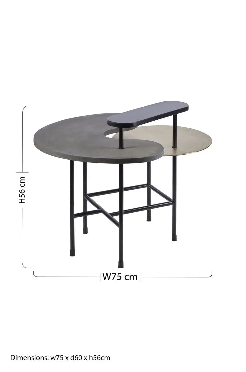 Layered Tops Grey and Black Coffee Table, Serrano