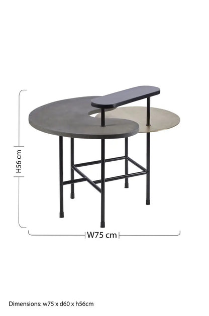 Layered Tops Grey and Black Coffee Table, Serrano