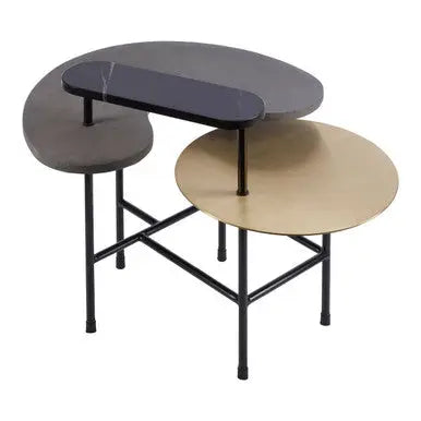 Layered Tops Grey and Black Coffee Table, Serrano