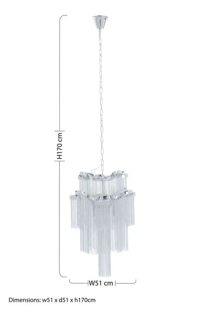 Lerici 2 Tier 6 Light Chrome Chain Pendant Light