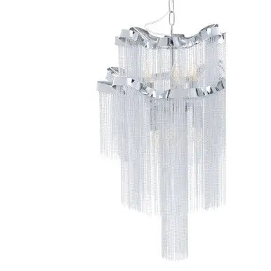 Lerici 2 Tier 6 Light Chrome Chain Pendant Light