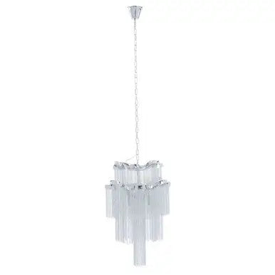 Lerici 2 Tier 6 Light Chrome Chain Pendant Light