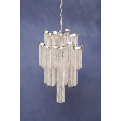 Lerici 2 Tier 6 Light Chrome Chain Pendant Light