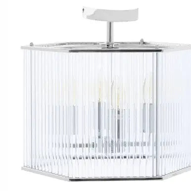 Lerici 4 Light Hexagonal Chrome Pendant Light