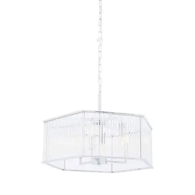 Lerici 6 Light Hexagonal Chrome Pendant Light