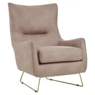 Light Brown Faux Leather Armchair | Henry