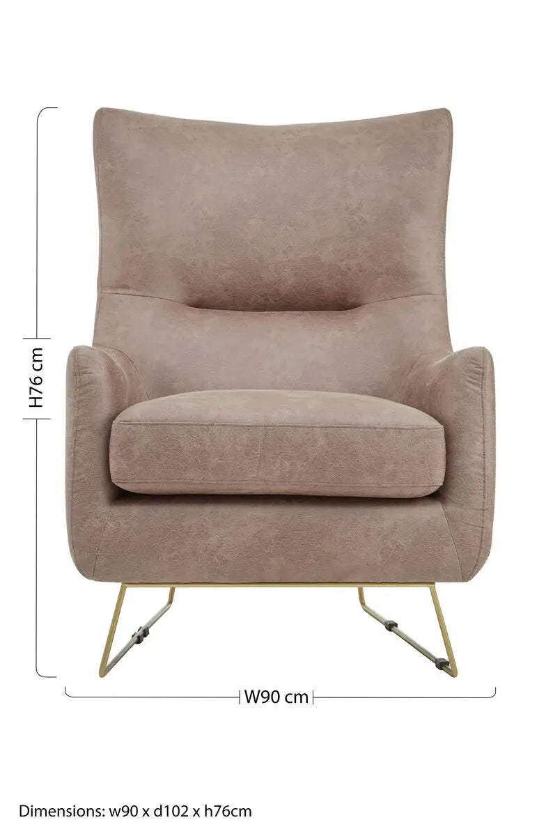 Light Brown Faux Leather Armchair | Henry