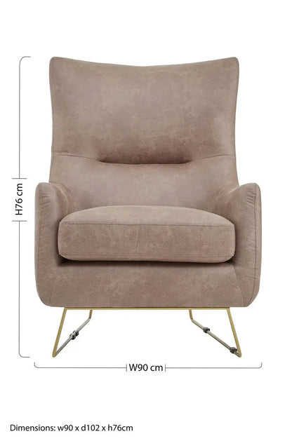 Light Brown Faux Leather Armchair | Henry