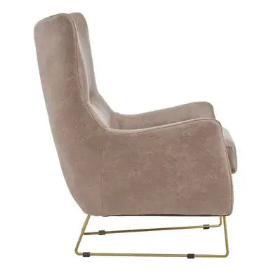Light Brown Faux Leather Armchair | Henry