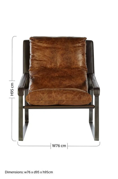 Light Brown Leather Lounge Chair | Hoxton