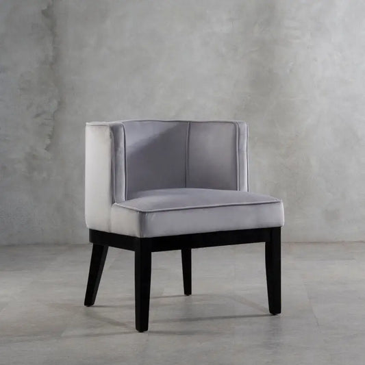 Light Grey Velvet Curved Back Chair | Daxton