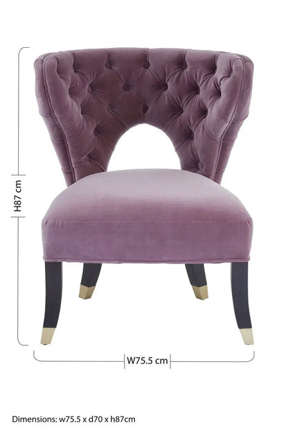 Lilac Velvet Accent Chair | Villi
