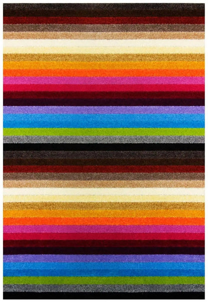 Linea Rainbow Striped Washable Rugs & Runners