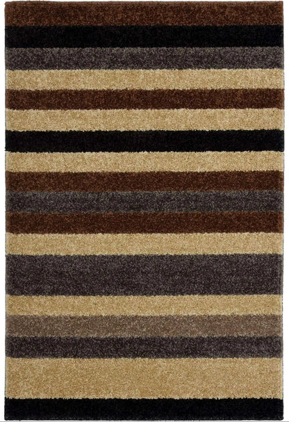 Linea Striped Caramel Washable Rug