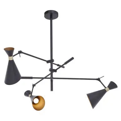Linox 3 Shade Black And Gold Pendant