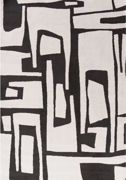 Loft Abstract Dark Grey Rug