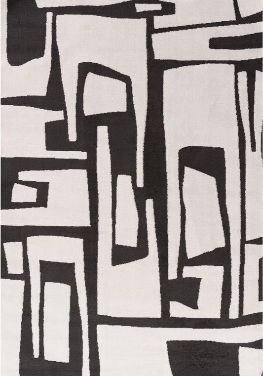 Loft Abstract Dark Grey Rug