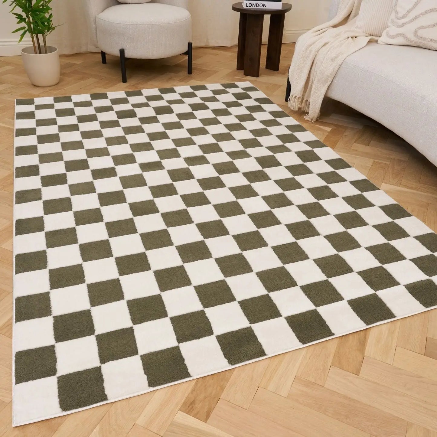 Loft Checkerboard Green Rug