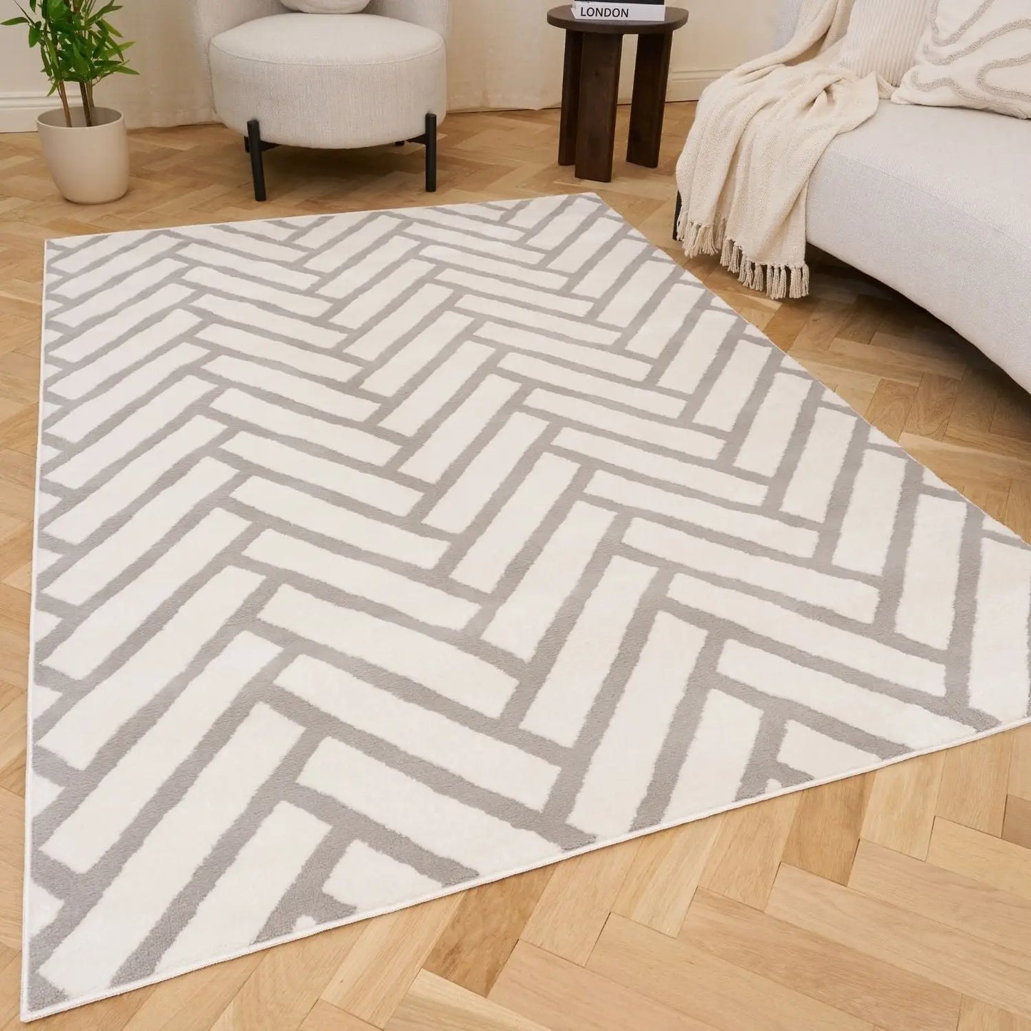 Loft Chevron Grey Rug