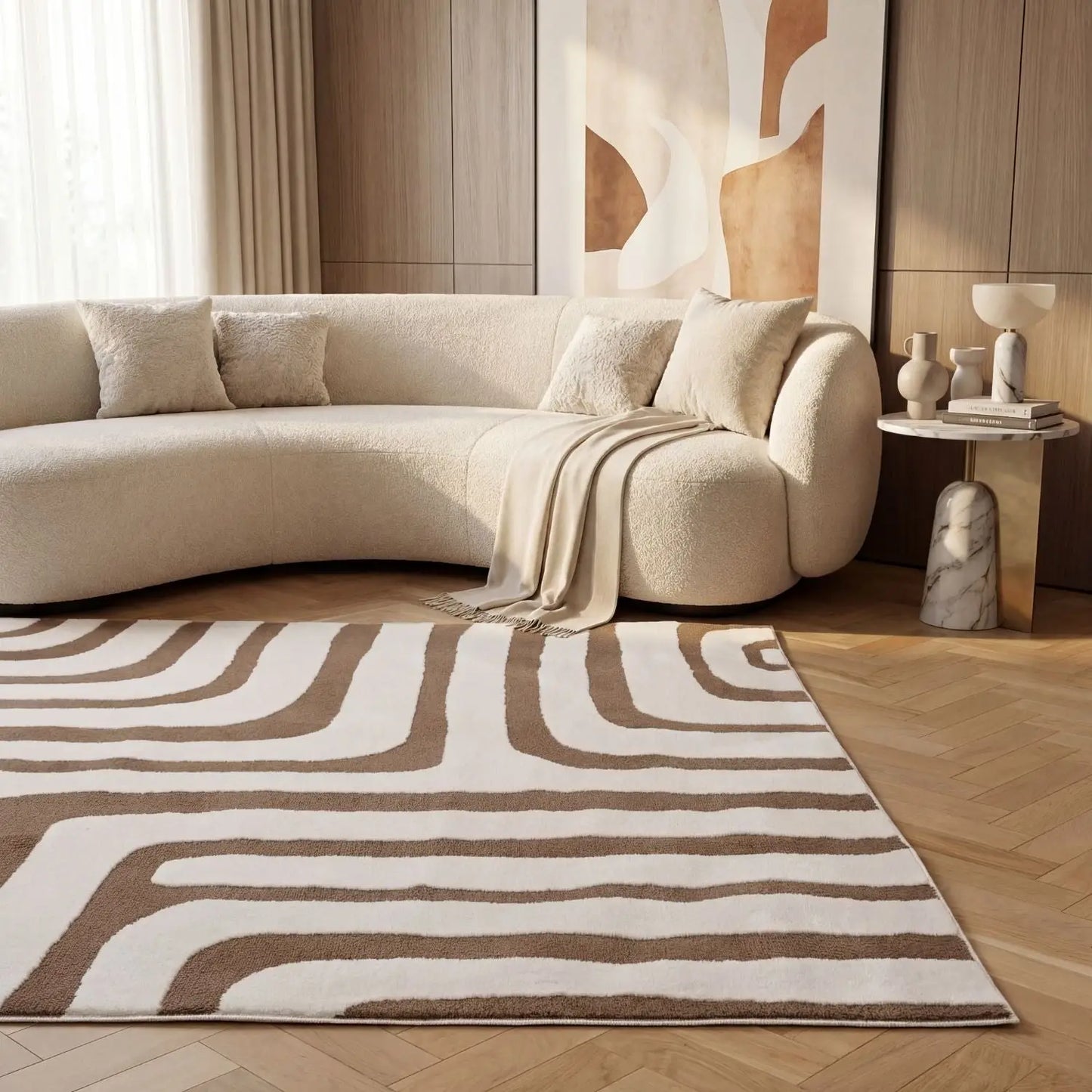 Loft Geometric Brown Rug