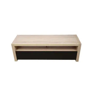 Loki Natural Oak Veneer Coffee Table with Black Gloss Finish Drawers