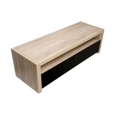 Loki Natural Oak Veneer Coffee Table with Black Gloss Finish Drawers