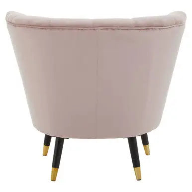 Loretta Dusky Pink Velvet Shell Accent Chair