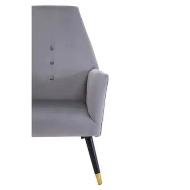 Loretta Grey Velvet Button Detail Chair