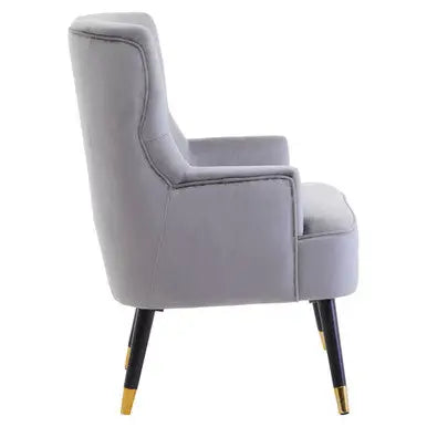Loretta Grey Velvet Tufted Chair