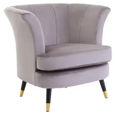 Loretta Mink Velvet Curved Accent Chair