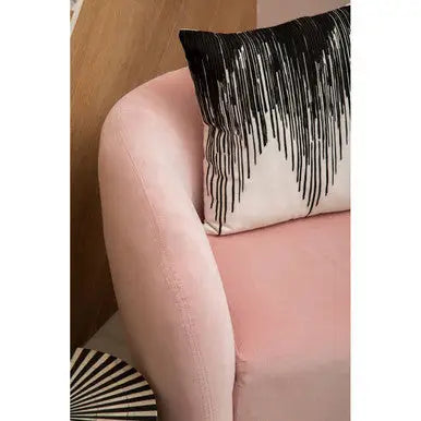 Louxor Pink Velvet Round Armchair
