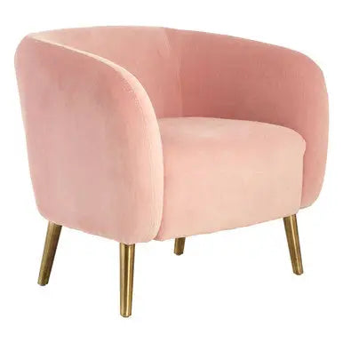 Louxor Pink Velvet Round Armchair