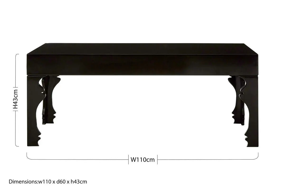 Luis Black High Gloss Finish Coffee Table