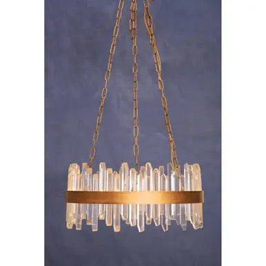 Lustra Acrylic Chandelier with Copper Band