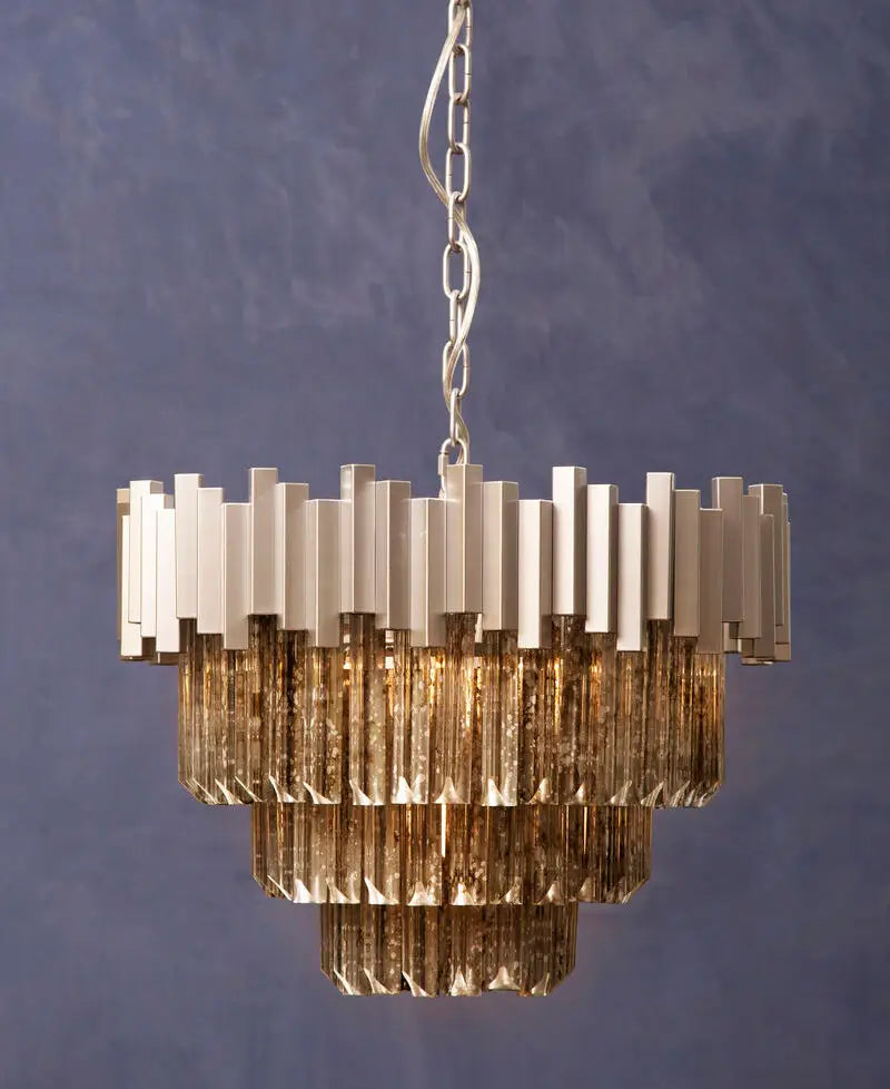Lustra Small Nickel Painted Chandelier