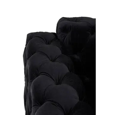 Madina Black Velvet Chesterfield Chair with Silver Finish Feet
