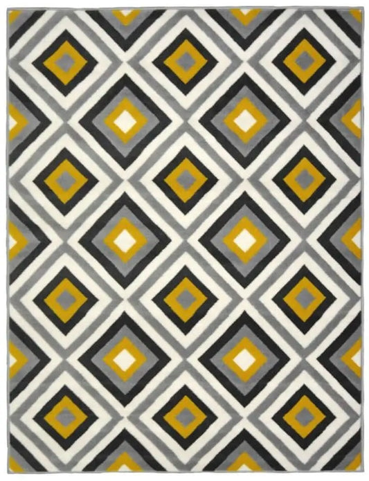 Maestro Geometric Yellow Rug | 3658 GB12