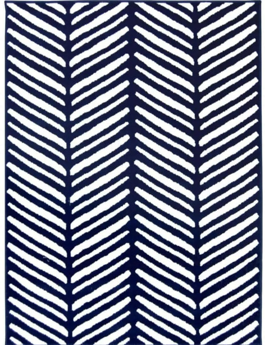 Maestro Herringbone Blue Rug