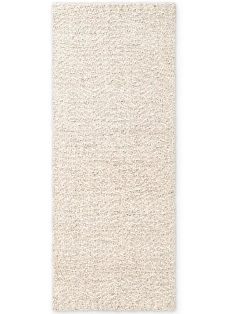Majoli Natural White Herringbone Wool & Jute Rug