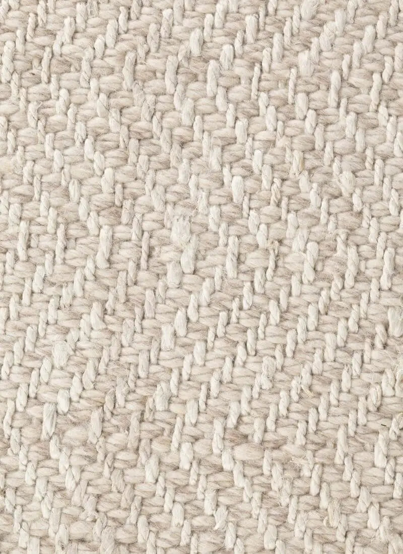 Majoli Natural White Herringbone Wool & Jute Rug