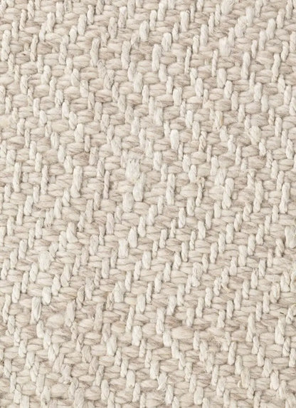 Majoli Natural White Herringbone Wool & Jute Rug