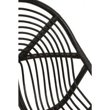 Manado Black Natural Rattan And Teak Chair