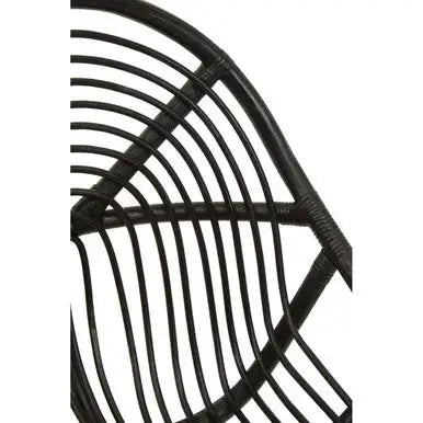 Manado Black Natural Rattan And Teak Chair