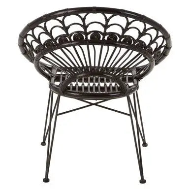Manado Black Rattan Chair with Round Back