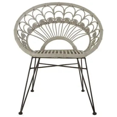 Manado Grey Rattan Chair with Round Back