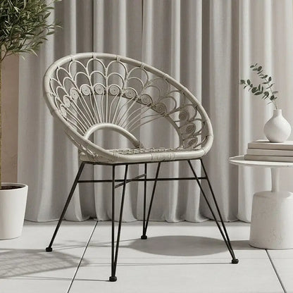 Manado Grey Rattan Chair with Round Back