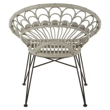 Manado Grey Rattan Chair with Round Back