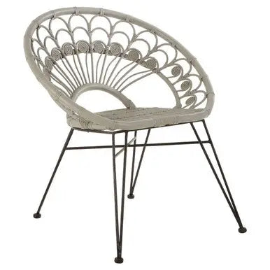Manado Grey Rattan Chair with Round Back