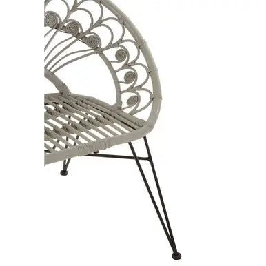 Manado Grey Rattan Chair with Round Back