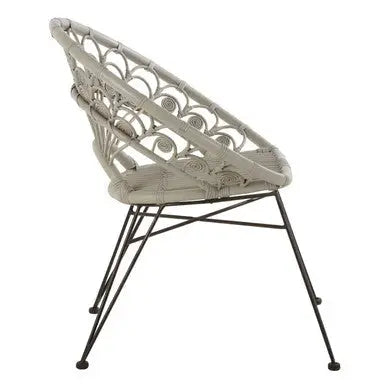 Manado Grey Rattan Chair with Round Back